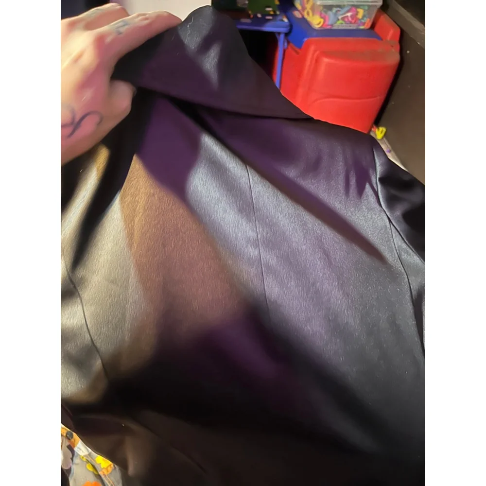 Women's Tahari Black Satin Trench Coat